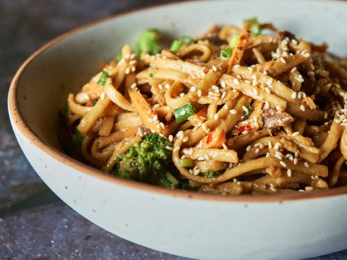 Peanut Sauce Udon Noodles Creamiest 20 Minutes Noodles